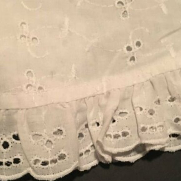 TICKLE ME! Vintage New York Boutique Girls' Slvls White Eyelet Swing Top ~ Sz 4 - Picture 2 of 2